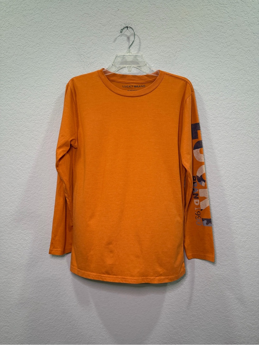 Lucky Brand Orange Long-Sleeve Kids Tee with Sleeve Print - YXL